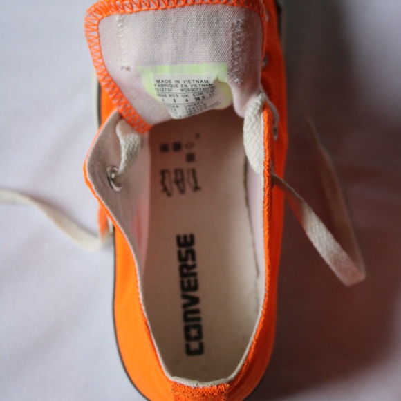 Converse All Star Neon Orange Low Top Sneakers Lace Up Women's Size 6 - Picture 9 of 9